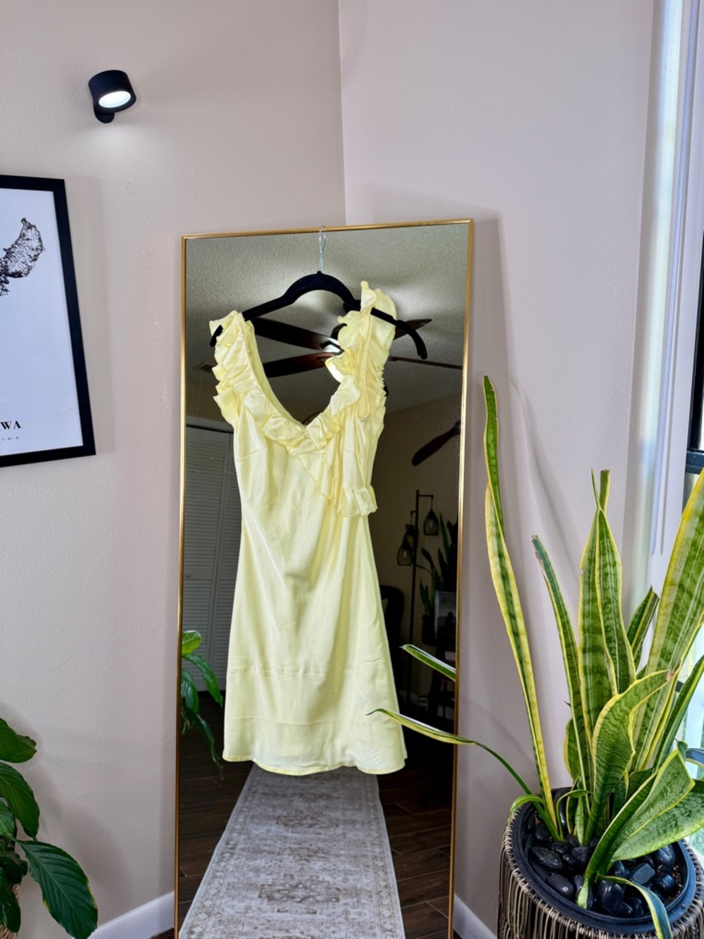 Satin Buttercup Ruffle Mini Dress NWOT - Picture 4 of 6